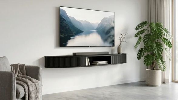 Radis Floating Curved Wall Mounted Tv-stand Floaty
