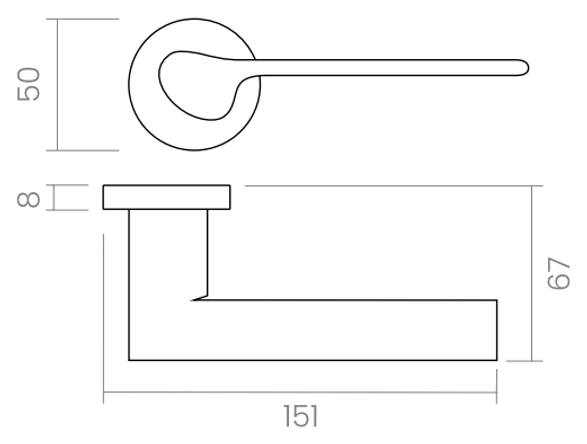 Groel Sokol Door Handle Set On Round Rose