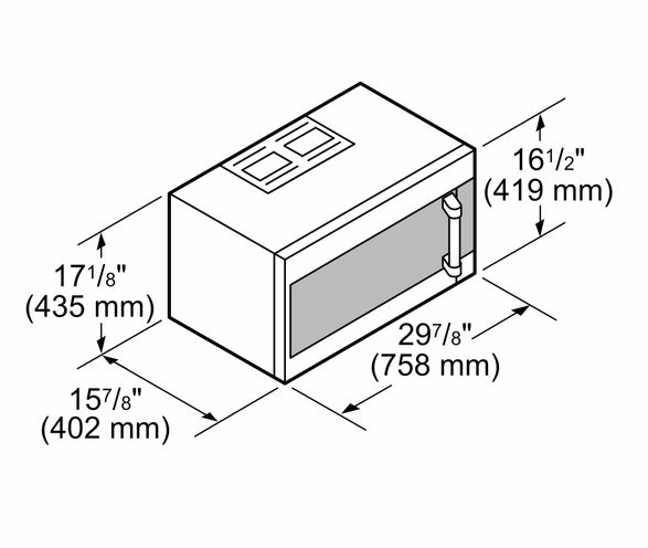 Thermador Over-The-Range Microwave 30'' Left Side Opening Door, Stainless Steel