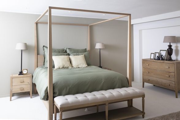 Flamant Cape Cod, Four-poster Bed, Weathered Oak, 160 Cm