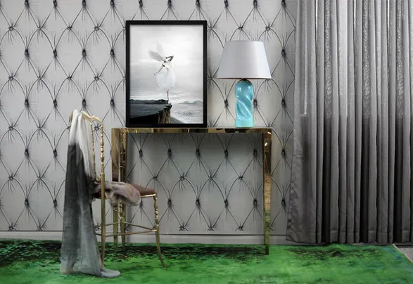 Mineheart Kashan Remix Green Rug