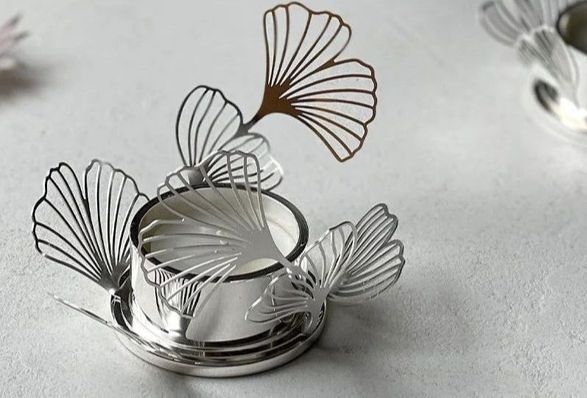 Skultuna FLWR Candle Holder Silver Plated