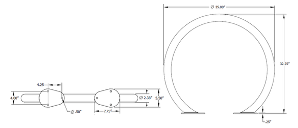 Anova Tandem Powder Coated Bike Rack Surface Mount