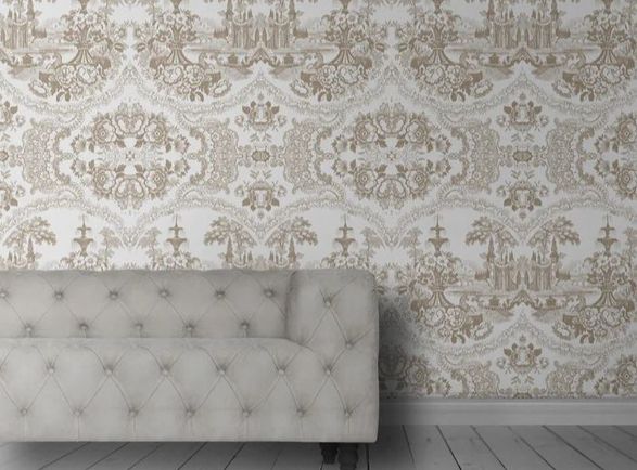 Mineheart Beige Delft Baroque Wallpaper