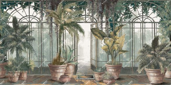 Inkiostro Bianco Greenhouse Wallpaper