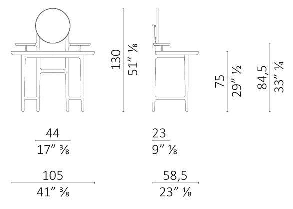 Poltrona Frau Duo Vanity Desk