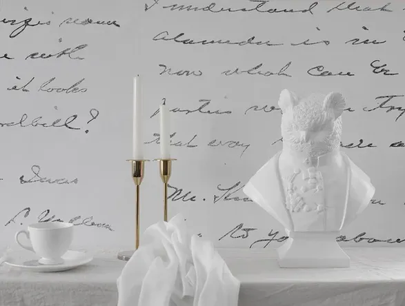 Mineheart Almost White Concrete Loveletter Wallpaper