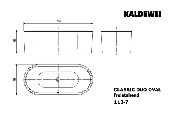 Kaldewei Classic Duo Oval Freestanding Mod.111-7 Bathtub