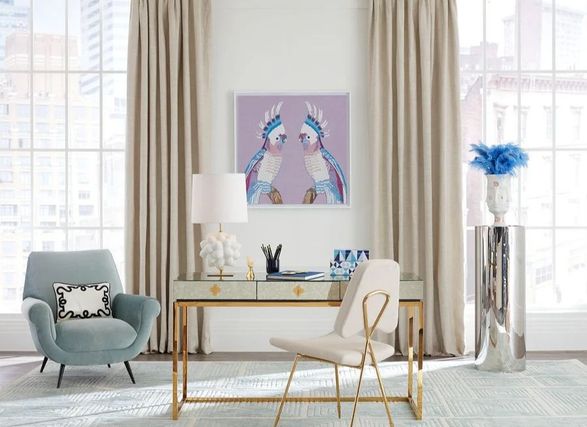 Jonathan Adler Parrots Beaded Art