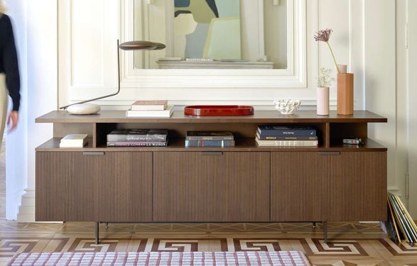 Ligne Roset Selvans Sideboard With Top Niche 2 Flap Doors + 1 Drawer