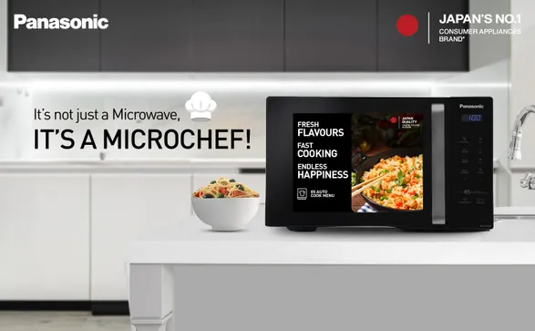 Panasonic 25L Solo Microwave Oven (NN-ST310QBFG, Black, 85 Auto Cook Menus)