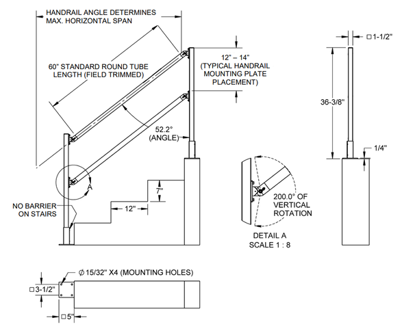 EZ Access Railway® Modular Handrail System