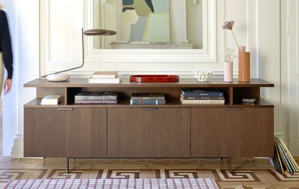 Ligne Roset Selvans Sideboard With Top Niche 2 Flap Doors + 1 Drawer