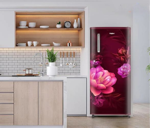 Whirlpool WDE 184L 2 Star Single Door Refrigerator with Handle - Wine Serena-Y