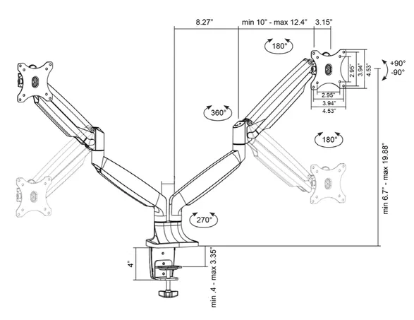 Imovr Echo Dual Monitor Arm