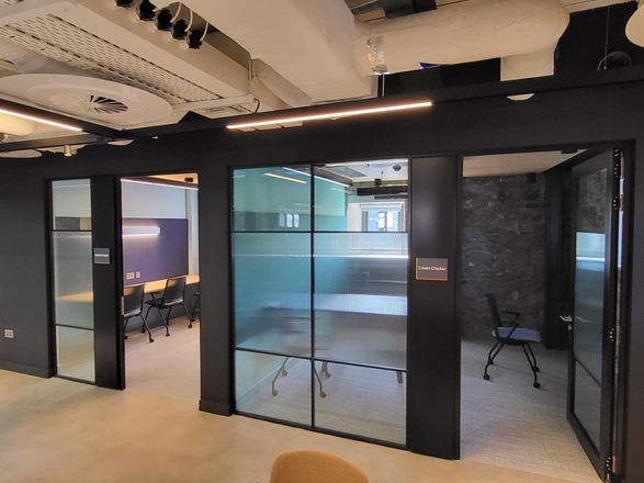 Apton Quartz Double Glazed 54mm Frameless Glass Partitioning