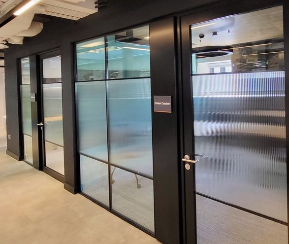 Apton Quartz Double Glazed 54mm Frameless Glass Partitioning