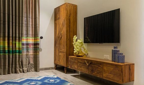 Alankaram Krizovy Teak Wardrobe - Brass Medium