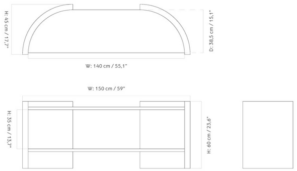 Audo Crescent Shelving
