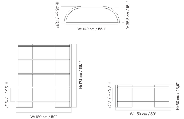Audo Crescent Shelving