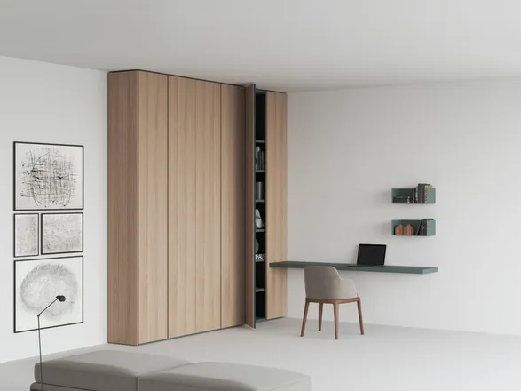 Caccaro Canneté wardrobe with blind corner and desk