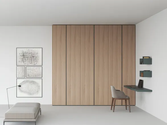 Caccaro Canneté wardrobe with blind corner and desk