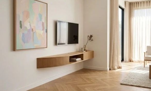 radis Curved Corner Wall Mounted Tv-stand Floaty