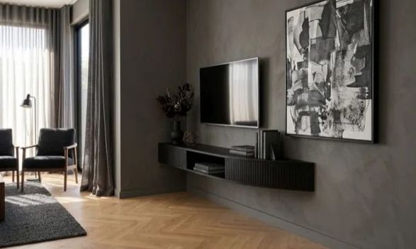 radis Curved Corner Wall Mounted Tv-stand Floaty