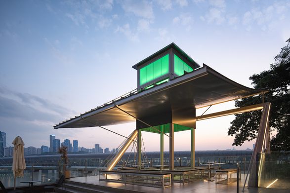 Mountain Alley Rooftop Teahouse Pavilions