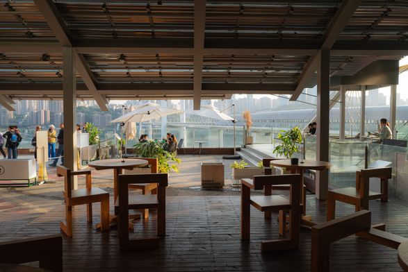 Mountain Alley Rooftop Teahouse Pavilions