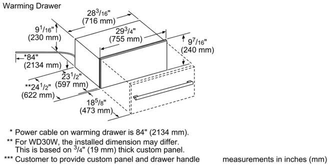 Thermador Warming Drawer 30'' WD30W