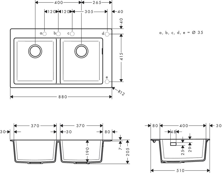 Hangshore Hansgrohe S51 Kitchen Sinks