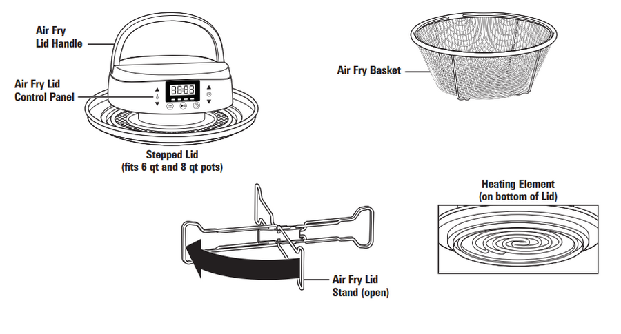 Hamiltonbeach Air Fry Lid For 6 And 8 Quart Pressure Cookers
