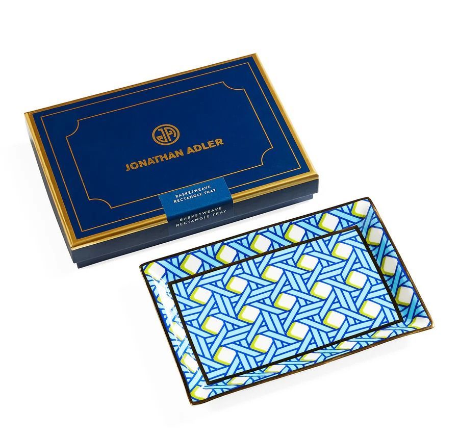 Jonathan Adler Basketweave Rectangle Tray