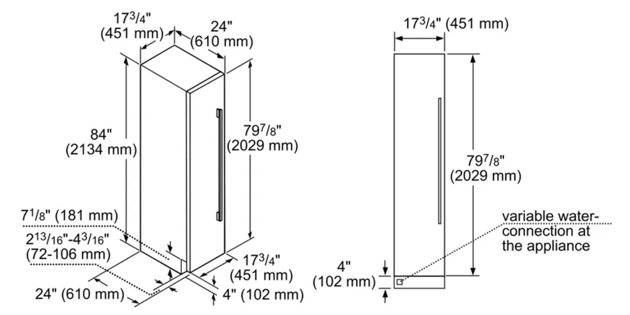 Thermador Freedom® Built-in Freezer Column 18'' Panel Ready