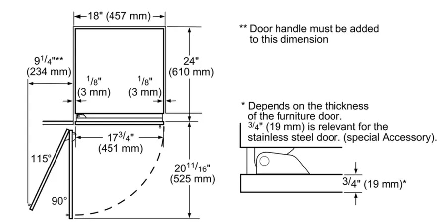 Thermador Freedom® Built-in Freezer Column 18'' Panel Ready