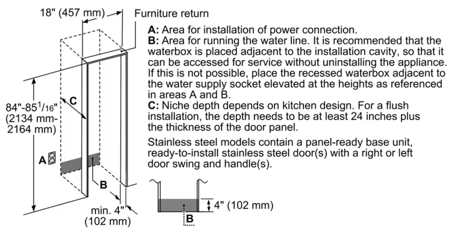 Thermador Freedom® Built-in Freezer Column 18'' Panel Ready