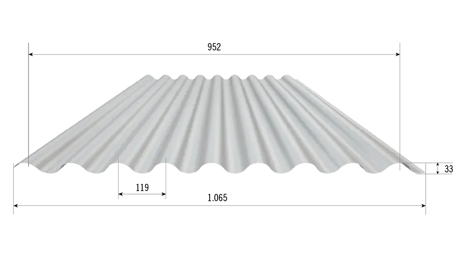 Alubel Ond-all 33 Sinusoidal Sheet For Wall Cladding