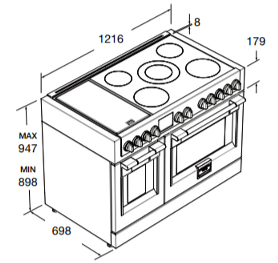Fulzar Milano Sofia Induction Griddle 48''