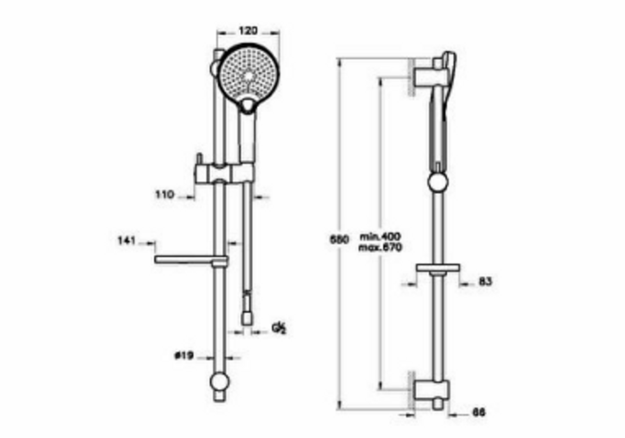 Vitra Bliss Rail Shower Set