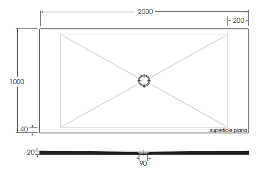 Azzurra Ceramica Shower Tray 200×100 Cm Solodue