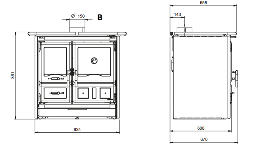 Nordica Extraflame Rosa L.16 Steel Stove