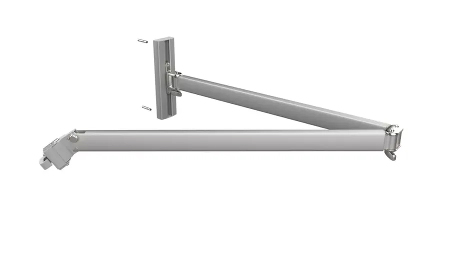 Umbros Paraflex wall mounted umbrella round 3 m with grey canopy and neo arm 2 m alu Parasols