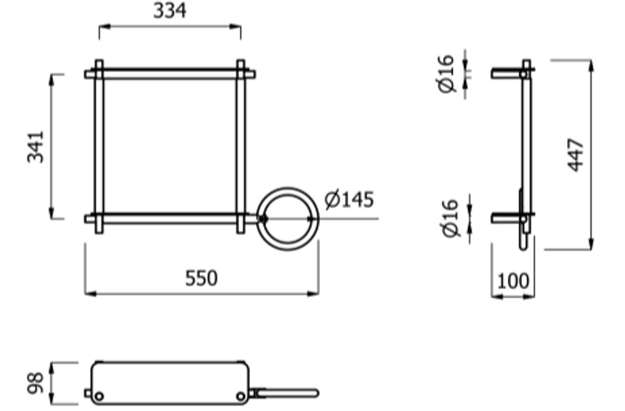 Ever Life Design Square combo 2 shelves, towel ring - Buck