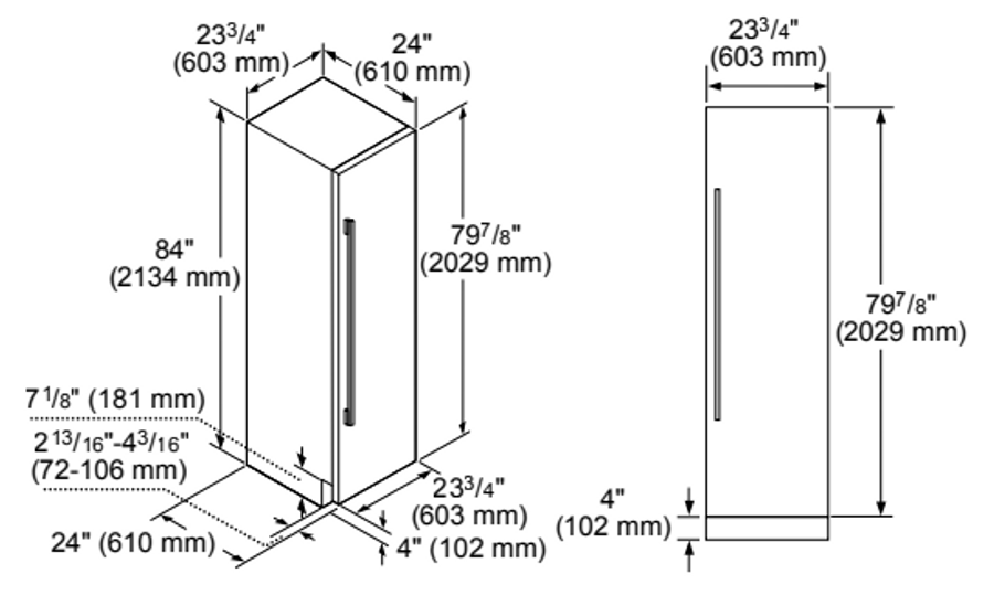 Thermador Freedom® Built-in Refrigerator Column 24'' Panel Ready T24IR905SP