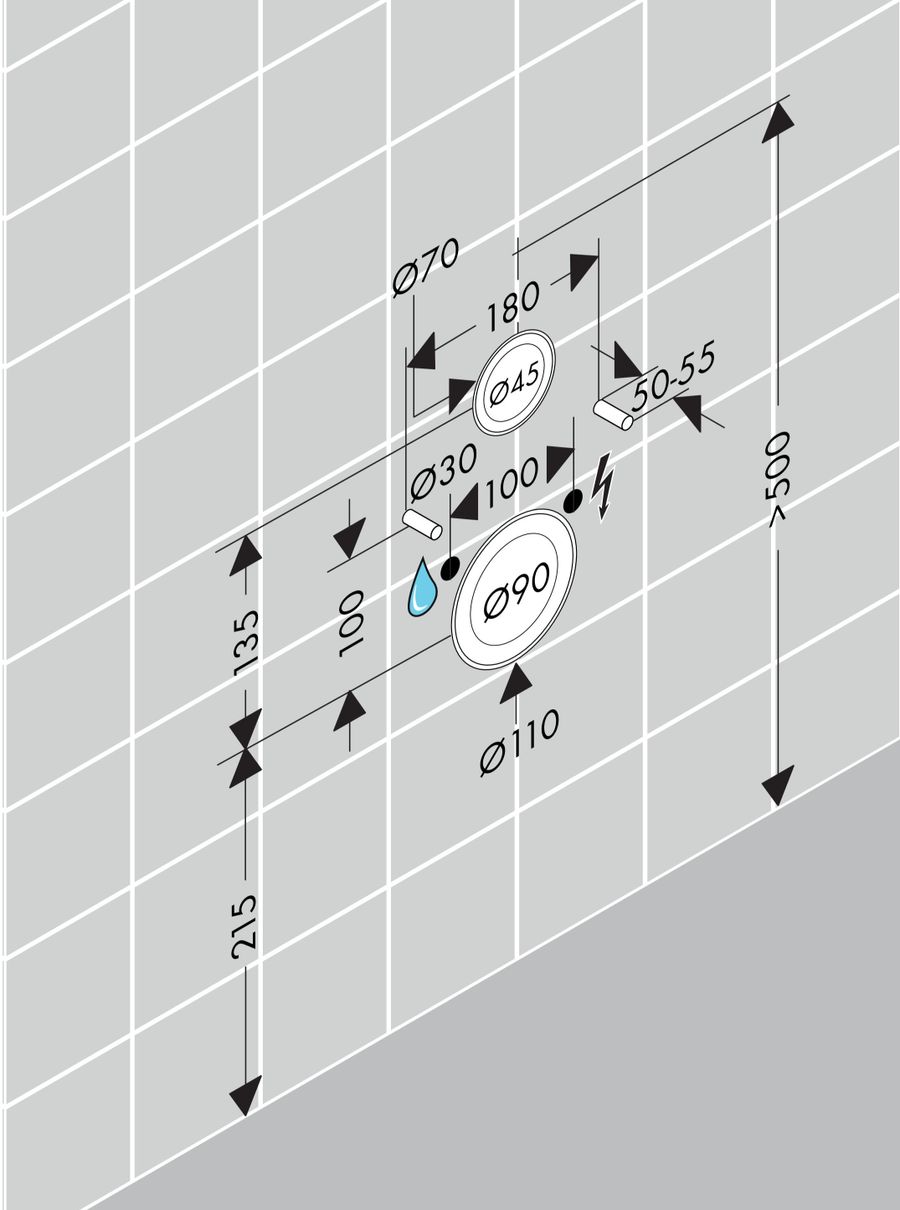 Hansgrohe Lavapura Element S Wall Hung Shower Toilet Set Aquahelix Flush, Smartclean, Hygieneeffect