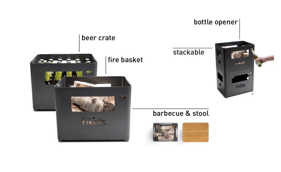 Hofats Beer Box Fire Basket