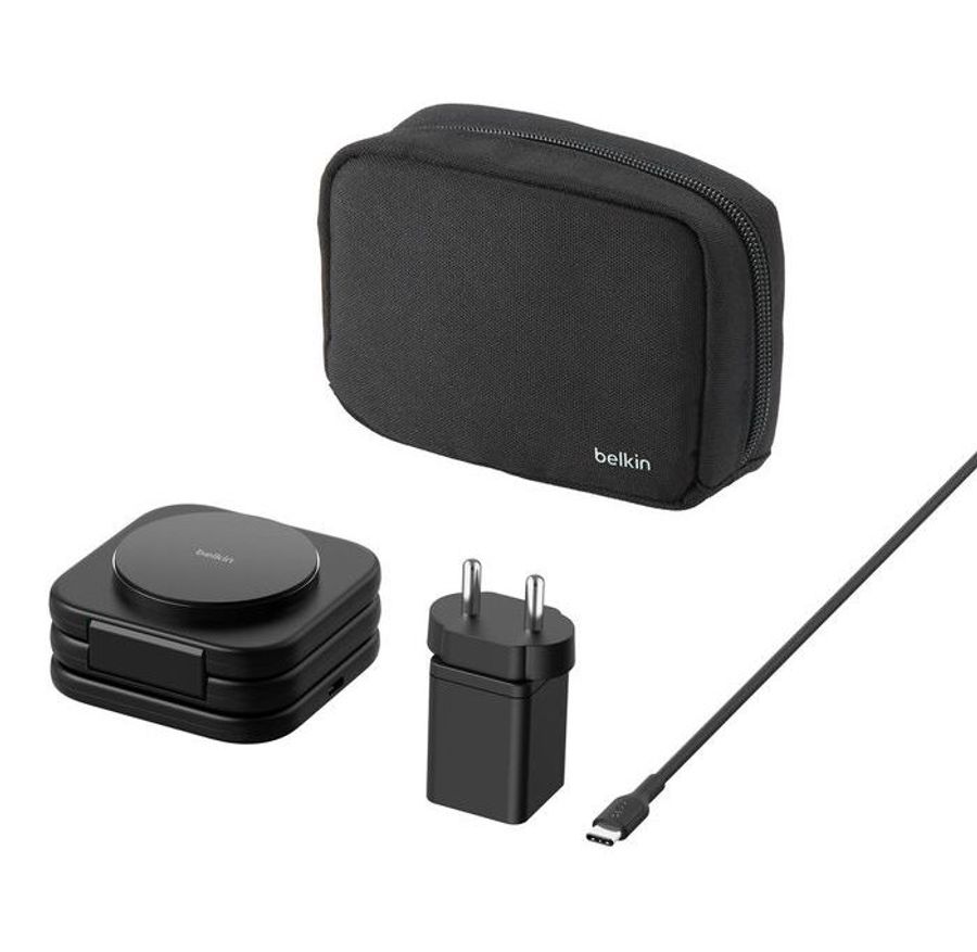 Belkin 3-in-1 Magnetic Wireless Charging Travel Pad with Qi2 15W