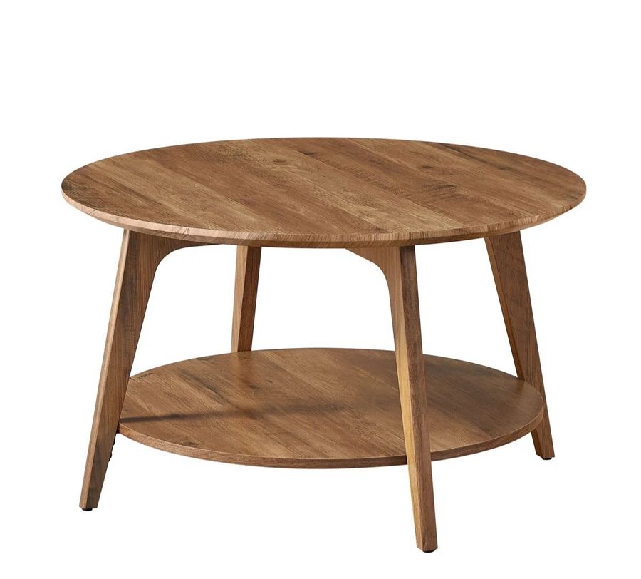 Wayfair Maklena Coffee Table With 2-Tier Storage Shelves