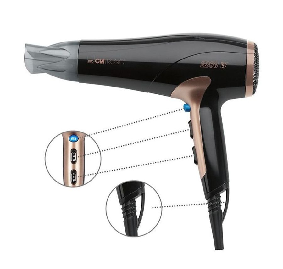 Bomann Hair Dryer 2200w Clatronic Ht 3661 Black/copper